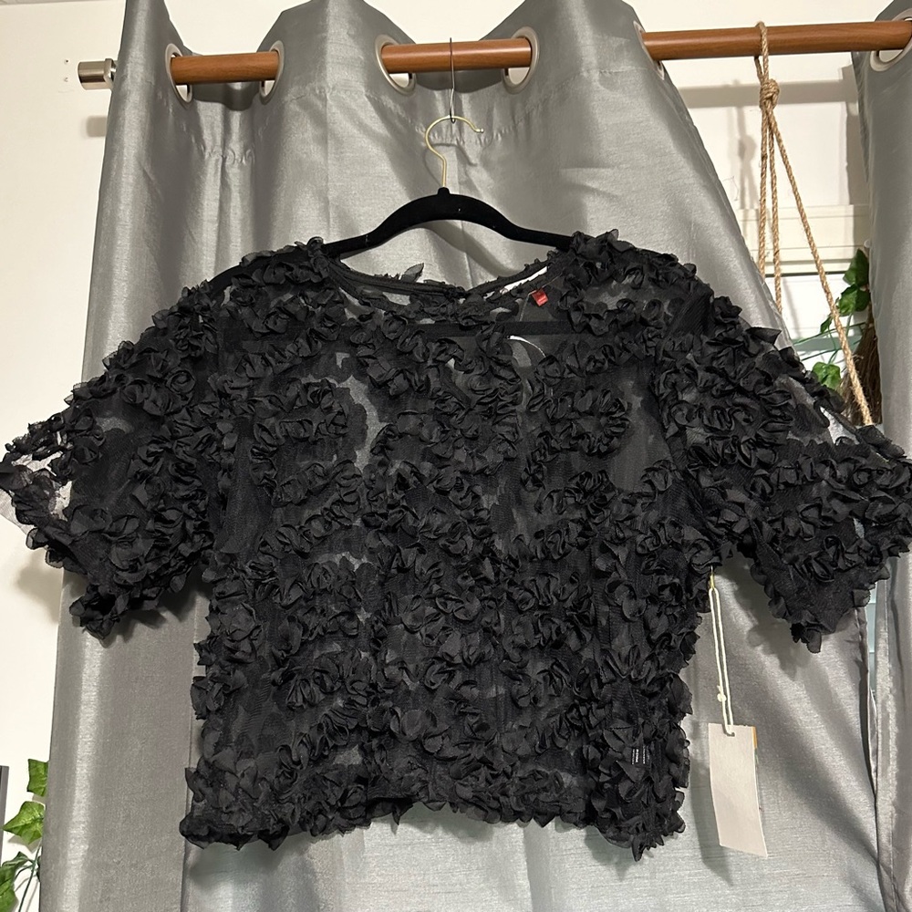 Elegant Black Floral Lace Top